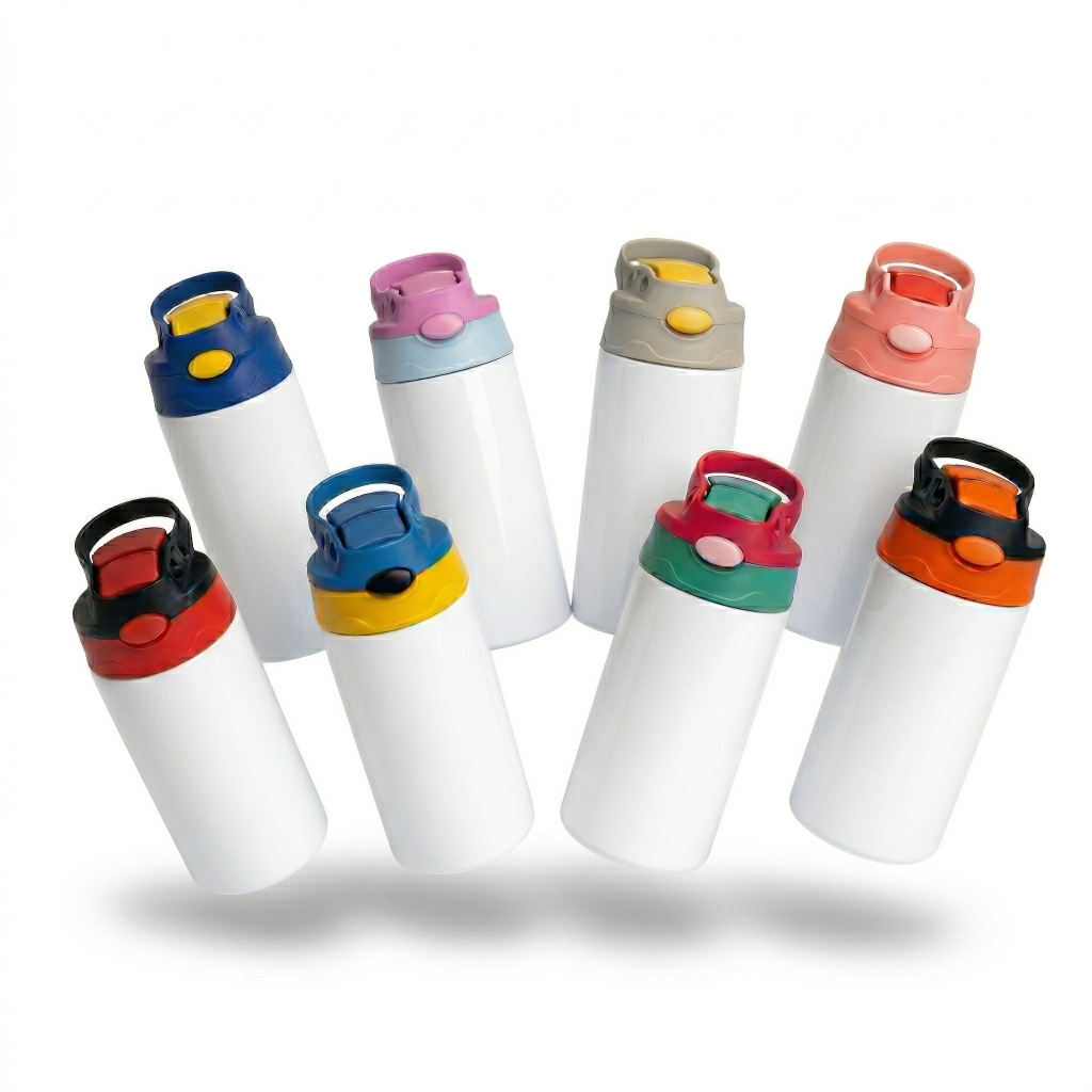 Термос/термокружка с цветной крышкой и трубочкой 360 мл